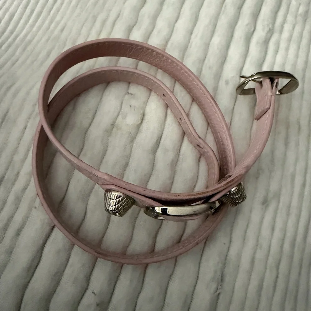 AUTHENTIC Balenciaga Light Pink Bracelet with Silver Buckle - Picture 3 of 9
